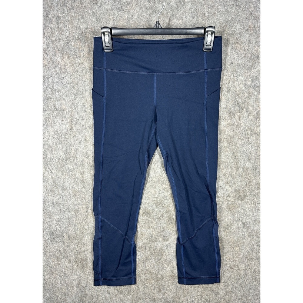 Lululemon Speed Up Crop 21" Leggings Womens 6 Navy Blue Luxtreme Running
